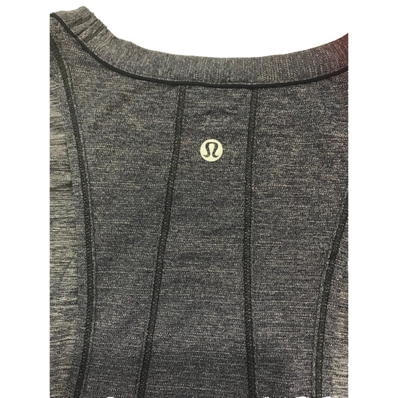 Lululemon Women High Neck Cropped Race Length Tank Top Pullover Navy M - Picture 5 of 5